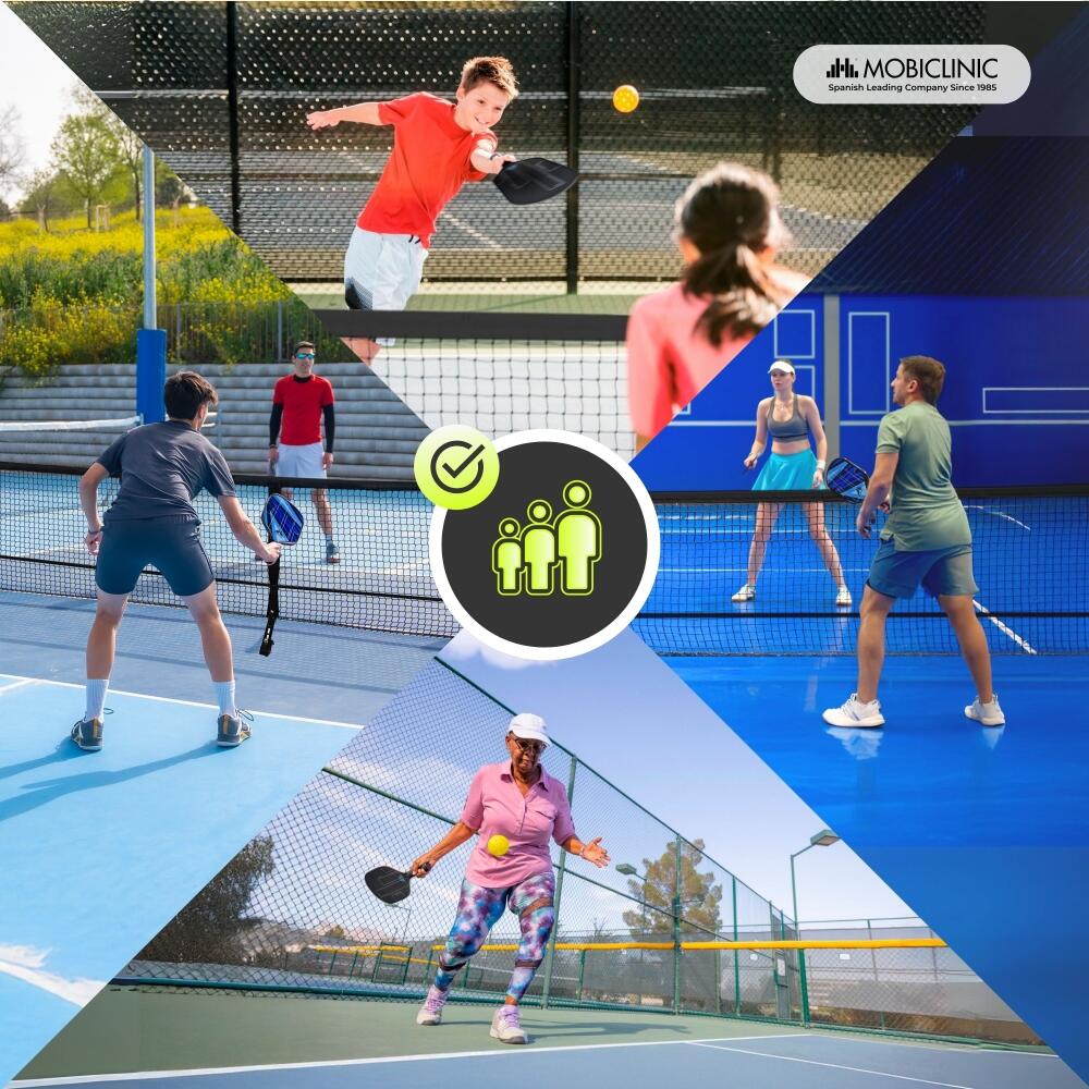 Complete Pickleball Set 4 rackets, 8 ballen + net 7/7