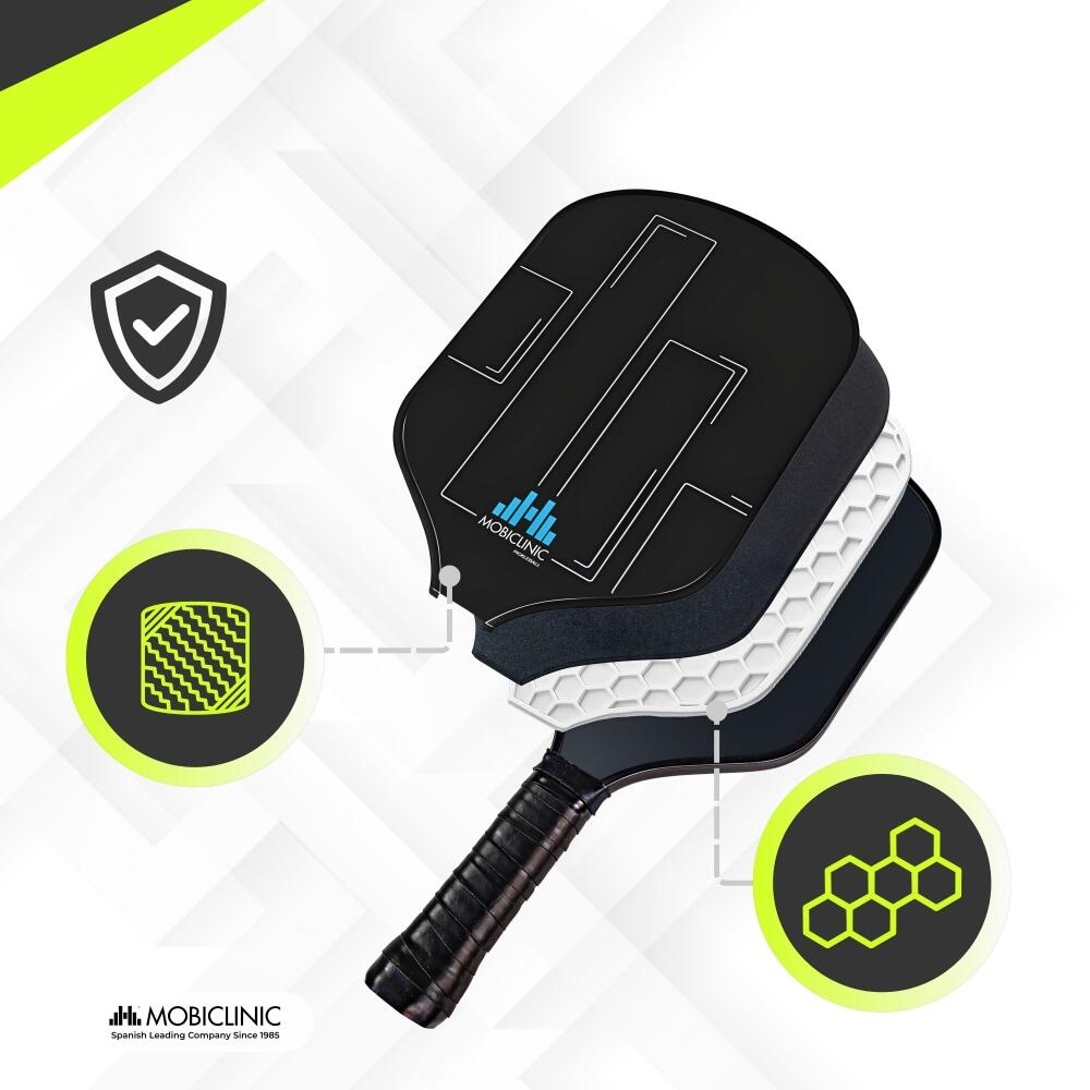 Set 2 Glasvezel Pickleball rackets en 4 ballen 3/7
