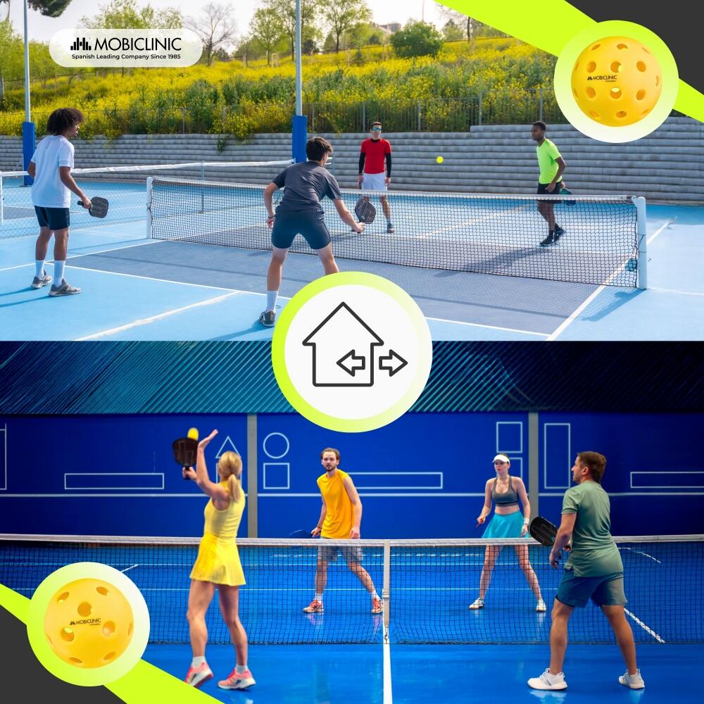 Set 2 Glasvezel Pickleball rackets en 4 ballen 5/7