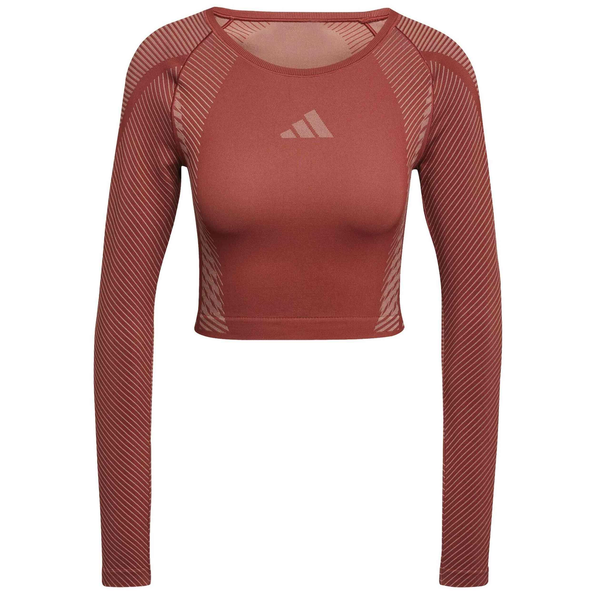 Adidas - T-shirt À Manches Longues Adidas Modèle Jh1367 Pour Femmes - T-shirt Manches Longues - Rouge - Decathlon