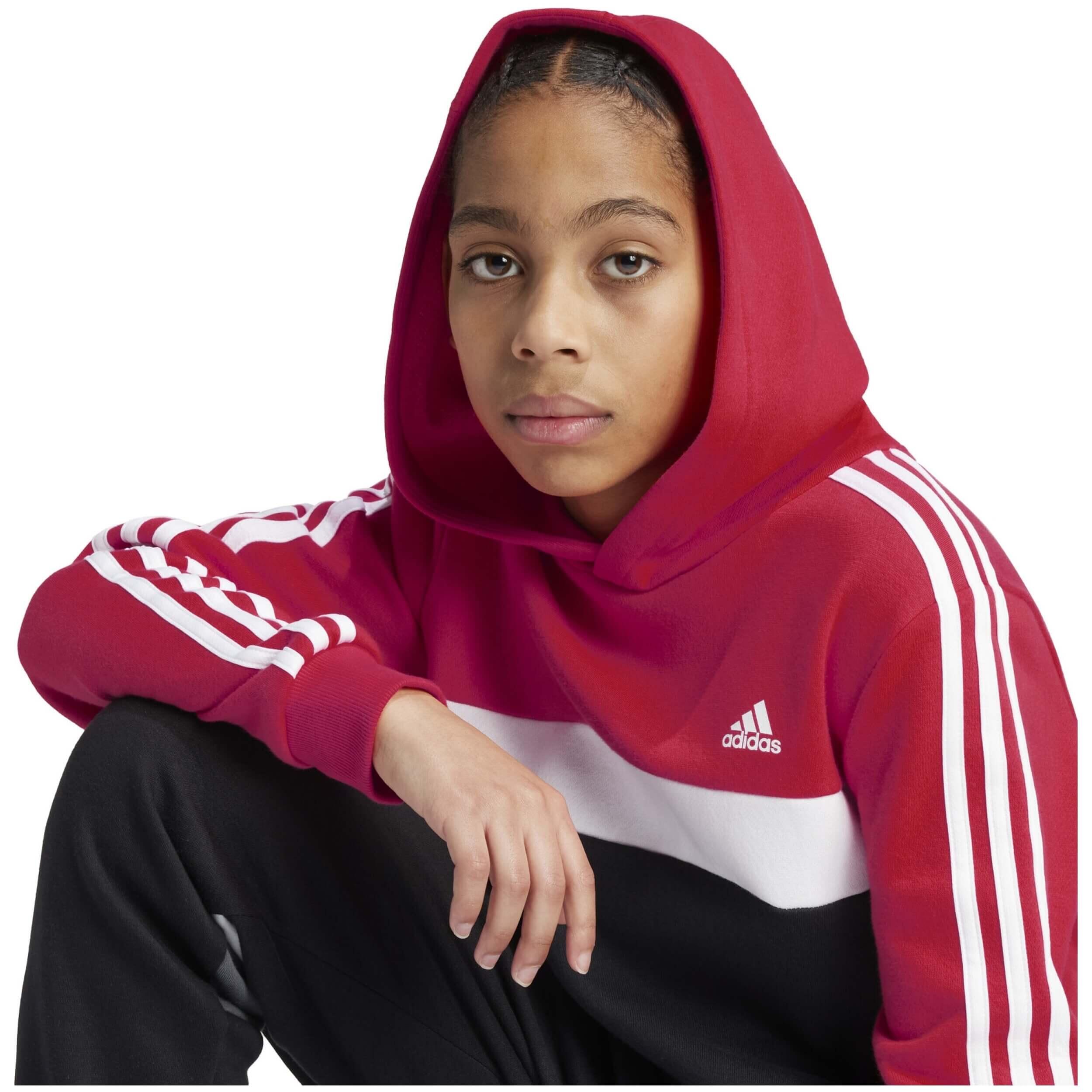 Felpa con cappuccio Adidas modello IW7953 per ragazzi 4/5