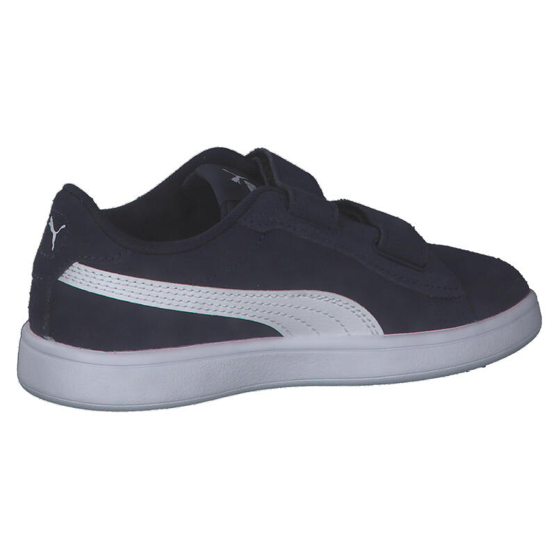 Pantofi Smash 3.0 din piele intoarsa copii PUMA Navy White Blue