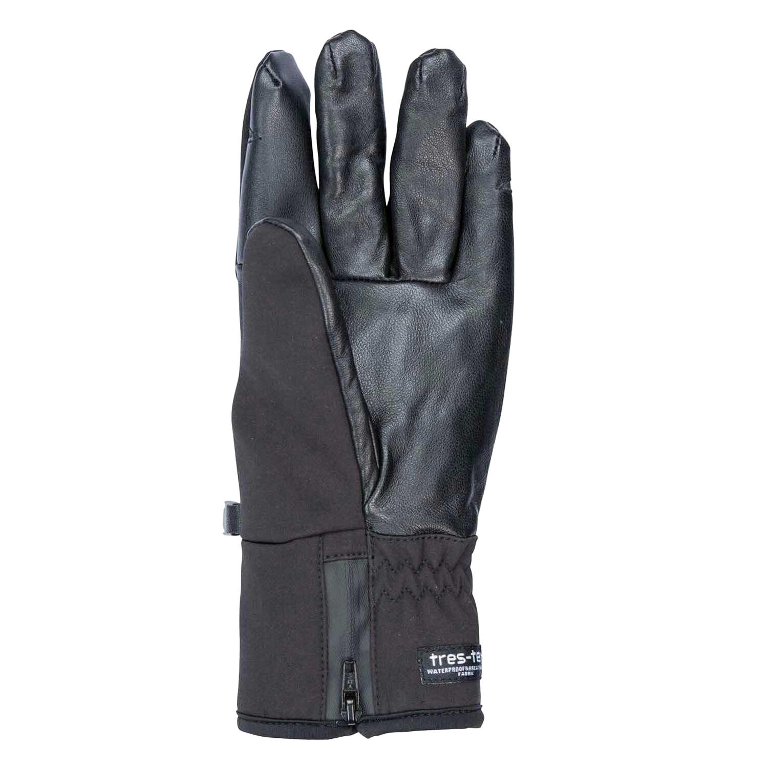 TRESPASS Unisex Adult Alpini Waterproof Leather Palm Gloves (Black)
