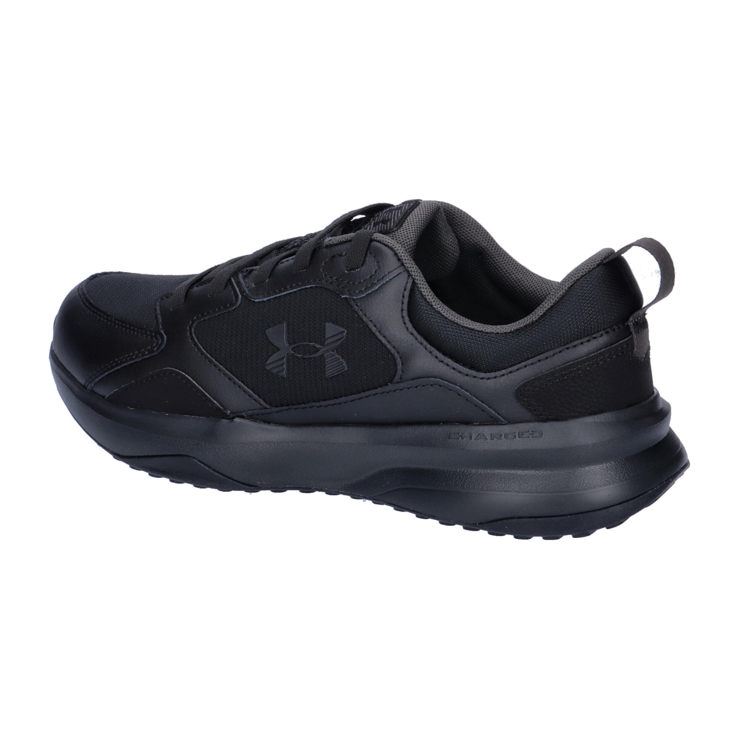 Mens Charged Edge Leather Trainers (Triple Black) 11/15