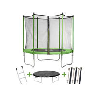 Trampoline Yoopi - Ø 3.05 m - Avec filet + échelle + couverture + kit d'ancrag