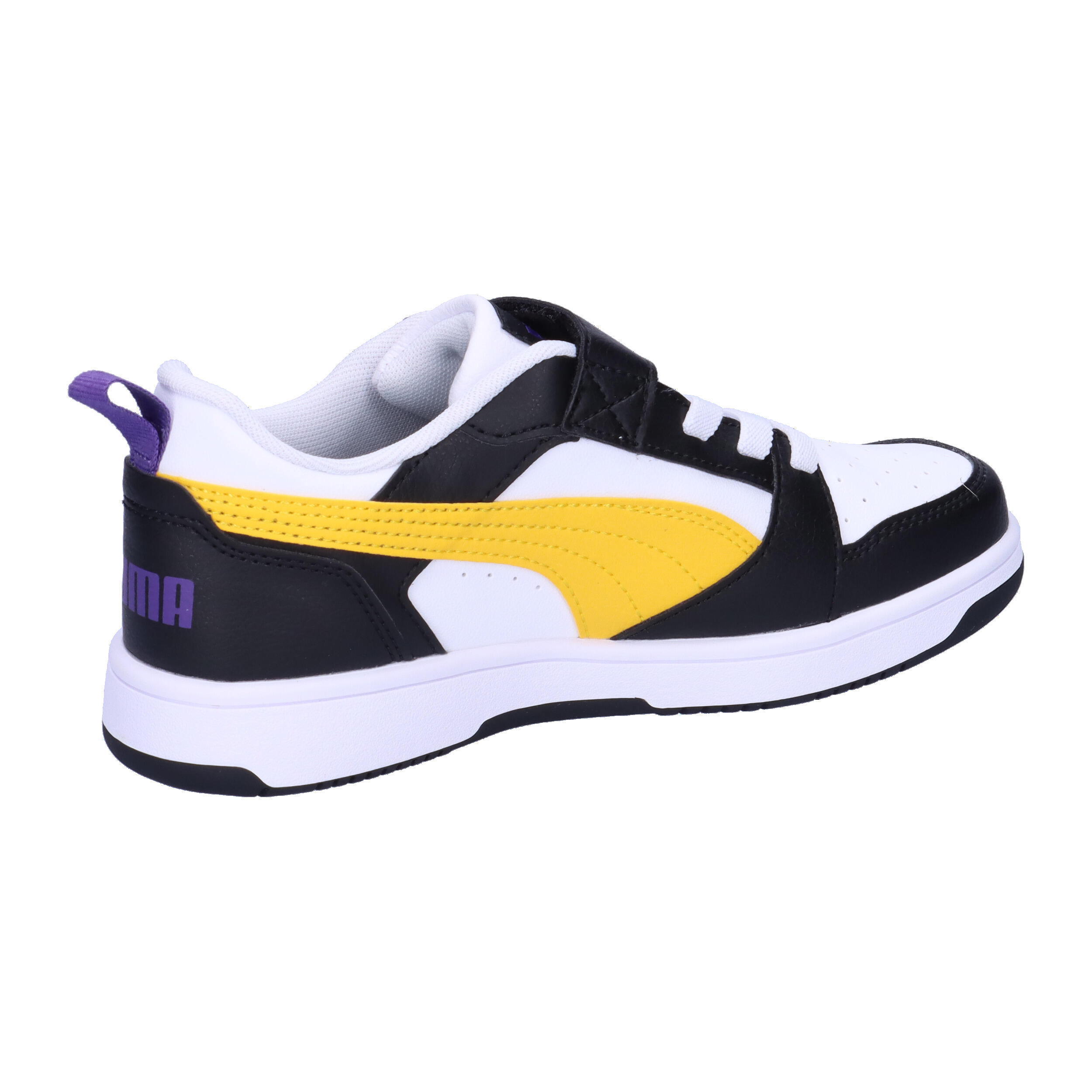PUMA Rebound V6 Lo Sneakers Kinder PUMA Black Yellow Sizzle White 15/15