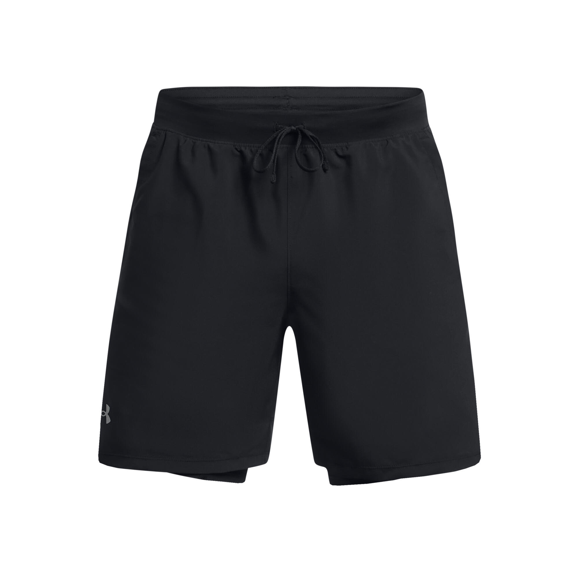Under Armour - Short 2 En 1 Under Armour Launch 7" - Shorty De Running - Noir - Decathlon