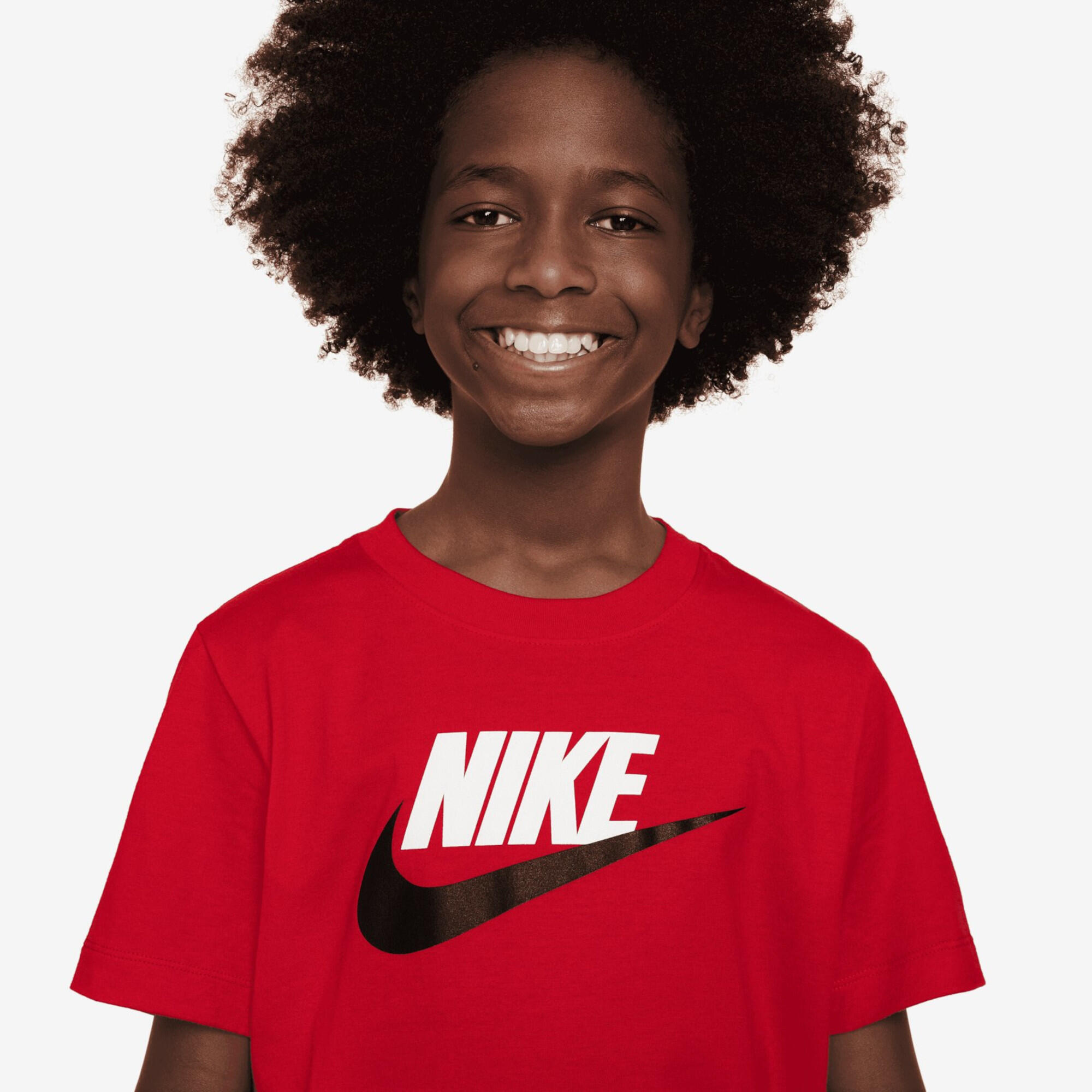 T-Shirt Criança Nike Sportswear Futura Vermelho 3/5
