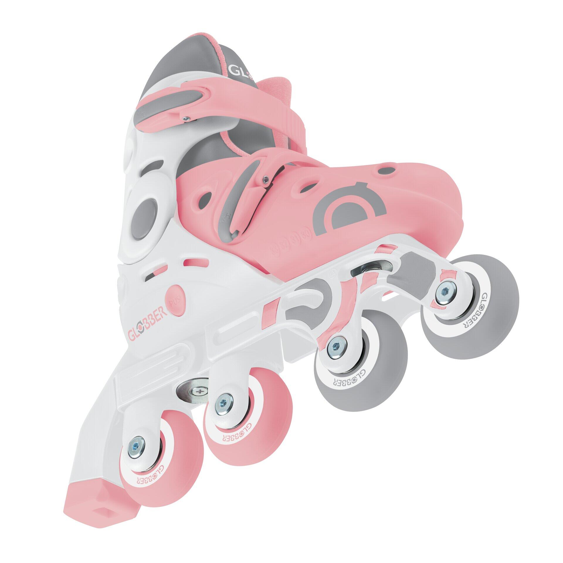 Verstelbare 2-in-1 rolschaatsen maat S-M van 30 tot 33 - Roze 12/14
