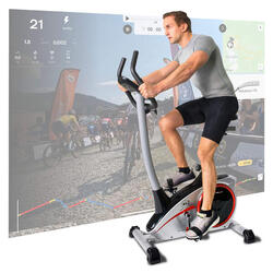 Vélo d'appartement - 9kg frein magnétique - Bluetooth - 150kg - AL 2 S - argent