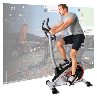 Hometrainer - 9kg magnetische rem - bluetooth - 150kg - al 2 s digital - zilver