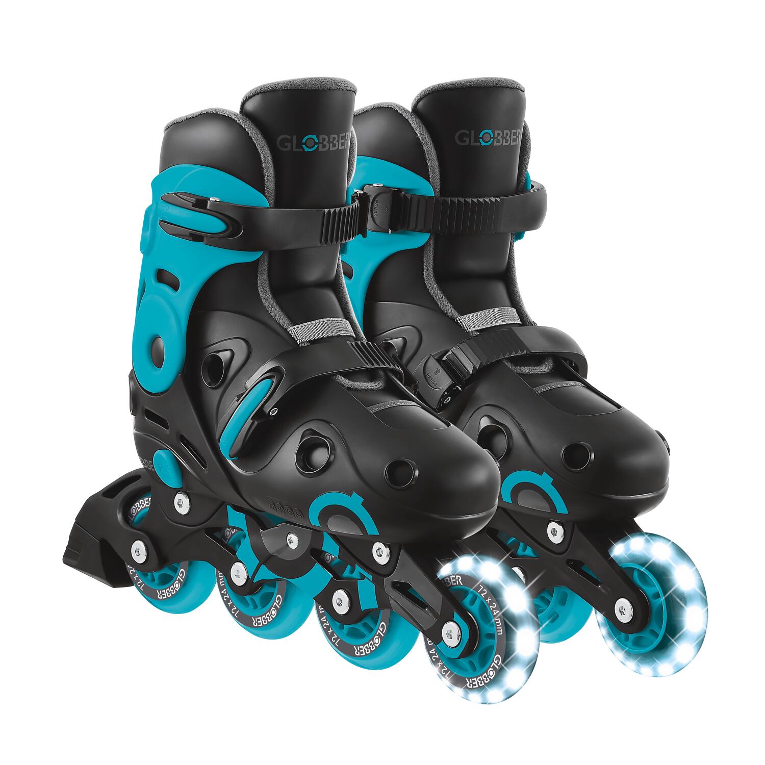Rollers GO SKATES Taille M-L du 34 au 37 - Noir-Bleu 6/7