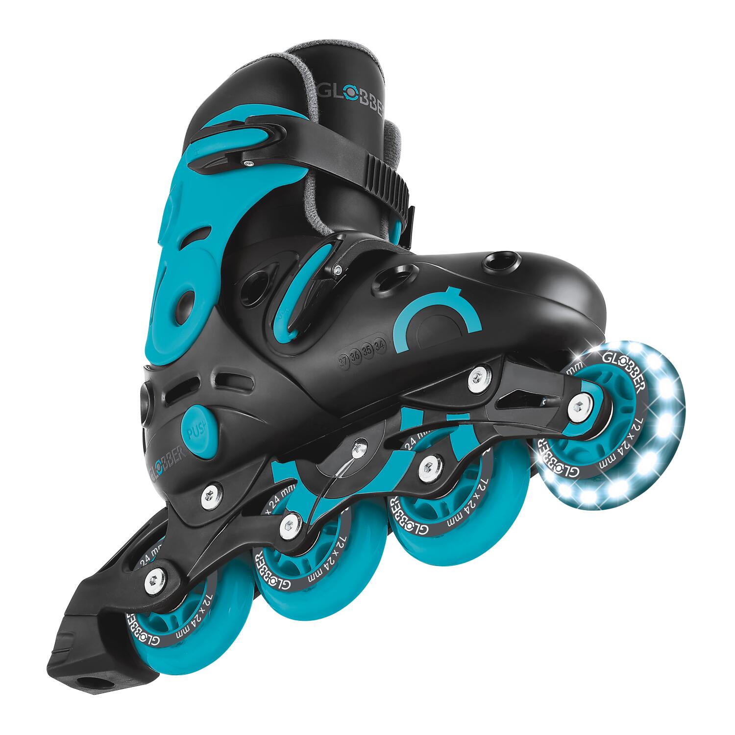 Patines GO SKATES Talla M-L de la 34 a la 37 - Negro-Azul 11/13