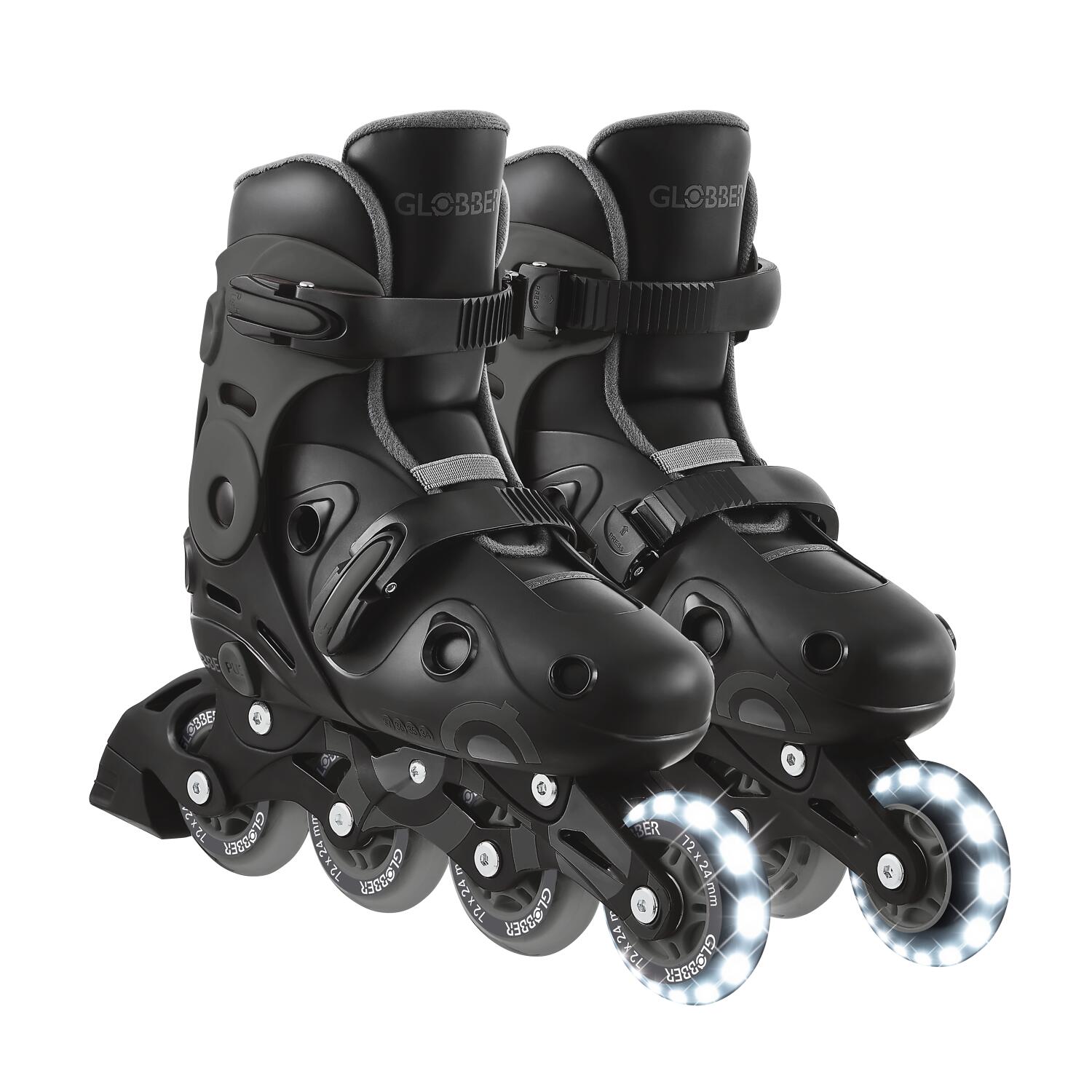 Rollers GO SKATES Taille M-L du 34 au 37 - Noir-Gris 6/7
