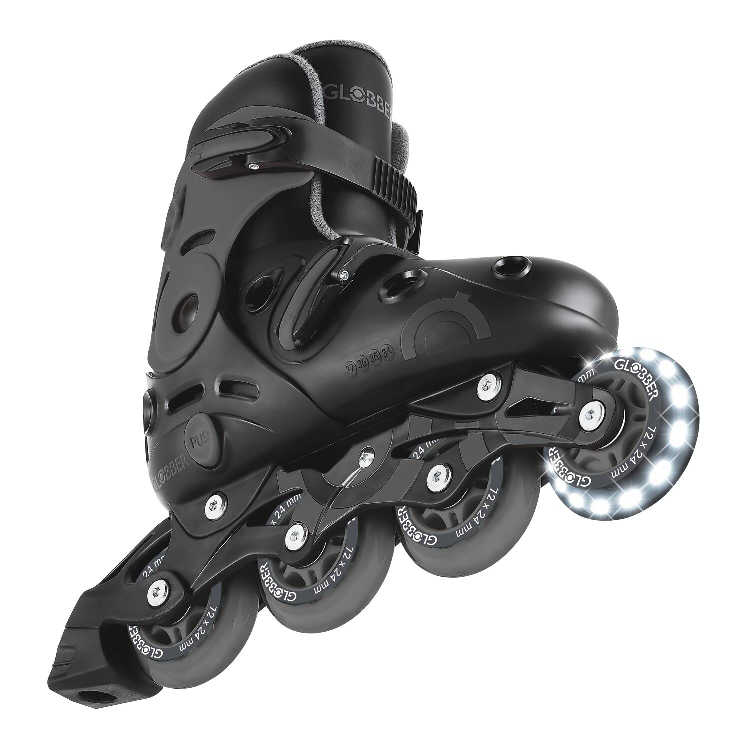 Rollers GO SKATES Talla M-L de la 34 a la 37 - Negro-Gris 11/13