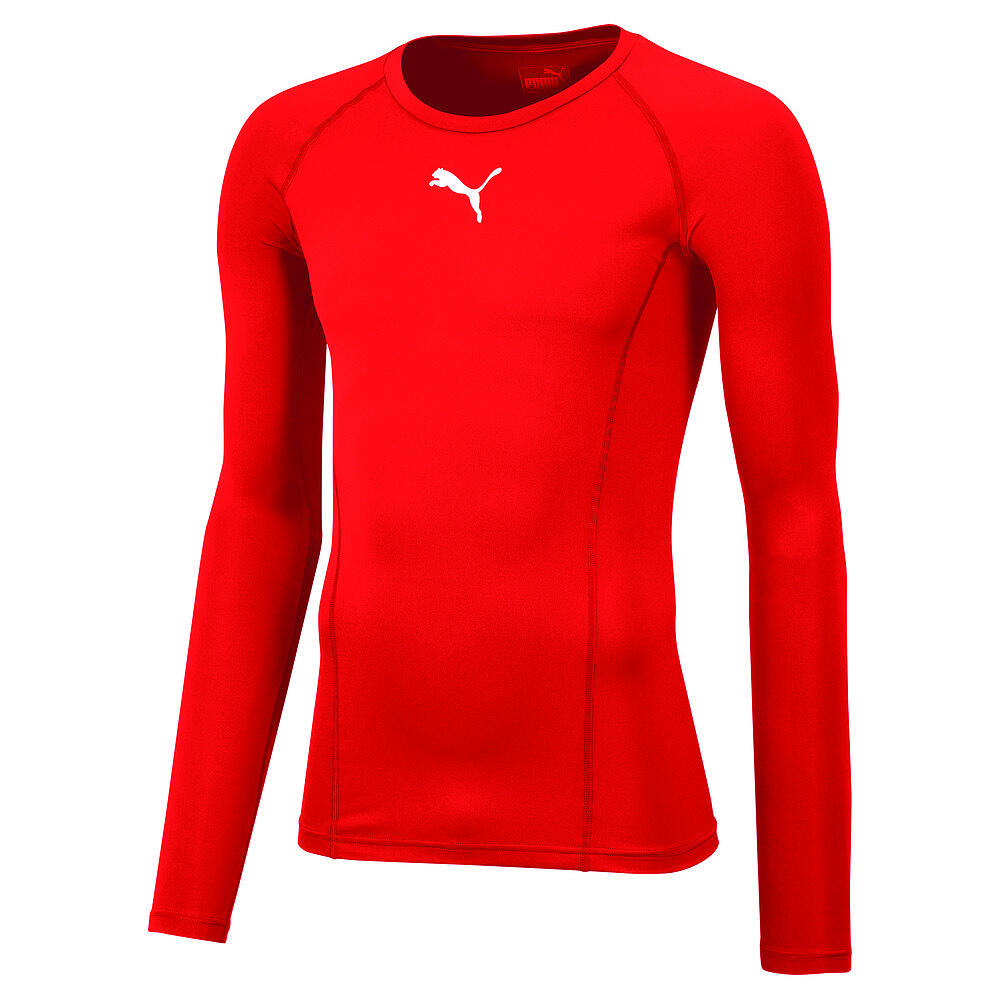 Puma Liga Mens Long Sleeve Baselayer Shirt Red - L