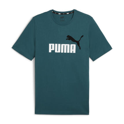 T-shirt bicolore à logo Essentials+ Homme PUMA Black Lime Sheen Green
