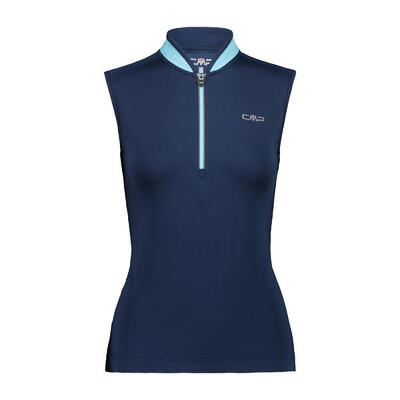 Maglia donna senza maniche con mezza zip CMP