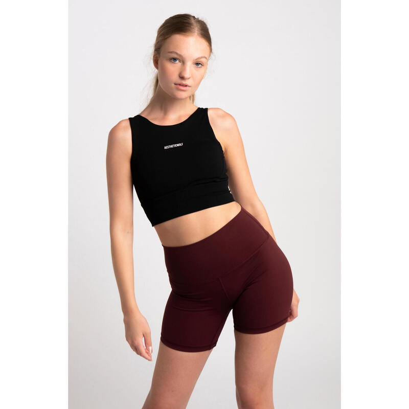 Mittellange Short Fitness - Damen - Porto Rot