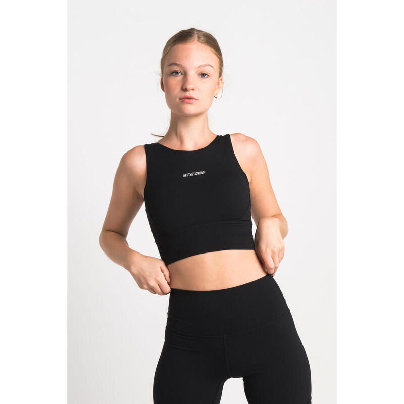Sujetador De Alta Sujeción - Fitness - Mujer - Negro