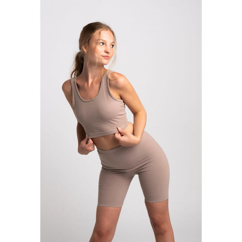 Body Biker Short Fitness - Damen - Chai Beige