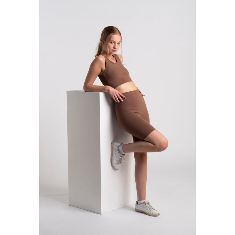 Body Biker Short Fitness - Damen - Mocha