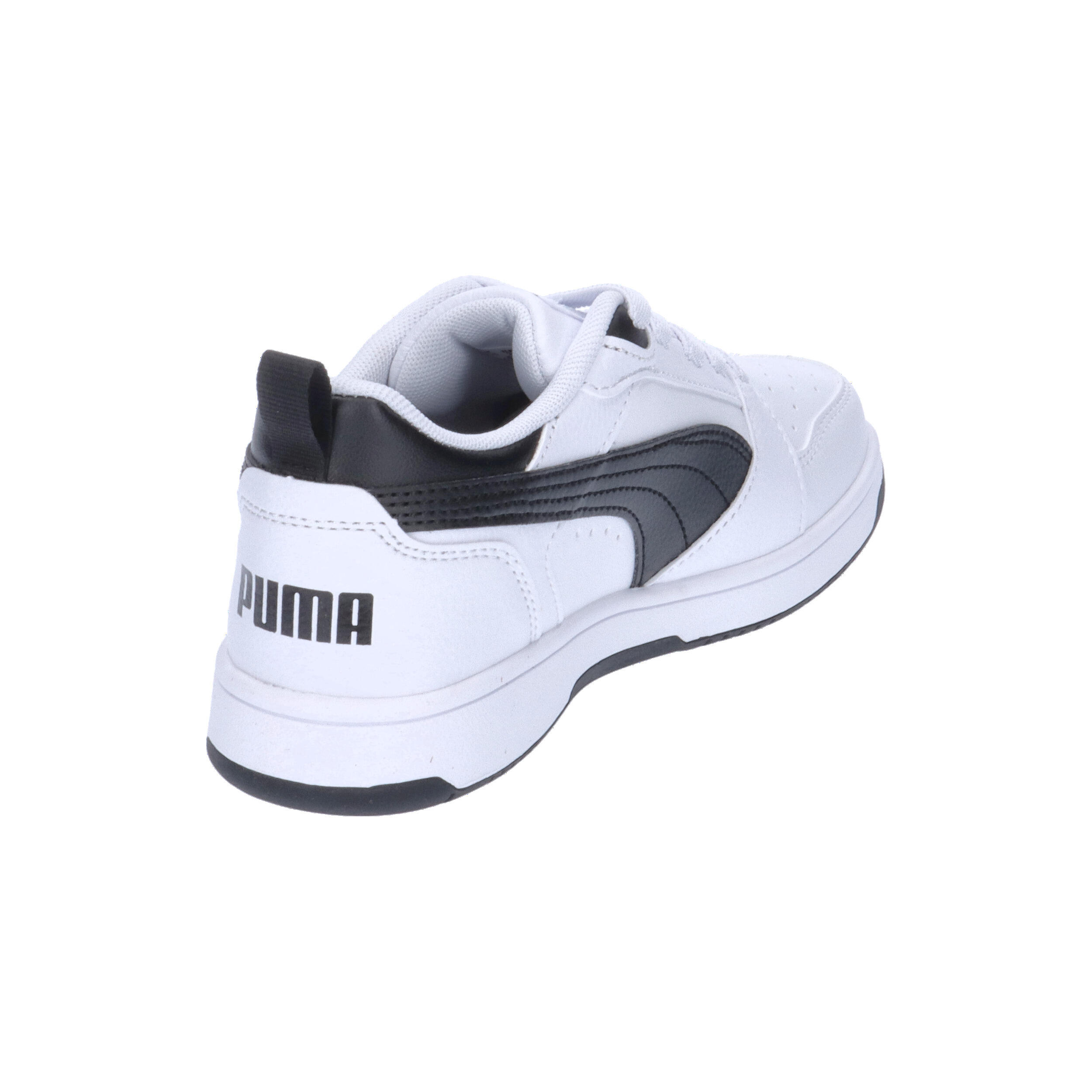 Puma Rebound V6 Lo AC PS Unisex Kinder Sneaker 396742 02 weiß/schwarz 14/15