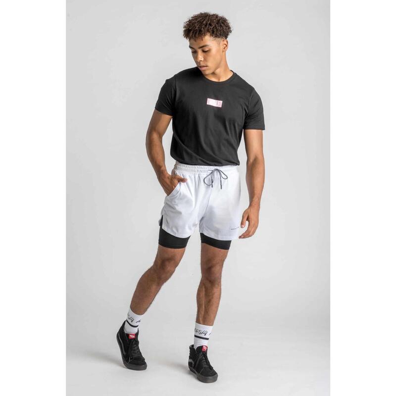 Pantalón Corto Utilitario Fitness - Hombre - Blanco