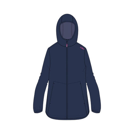 Veste imperméable à capuche fixée fille CMP