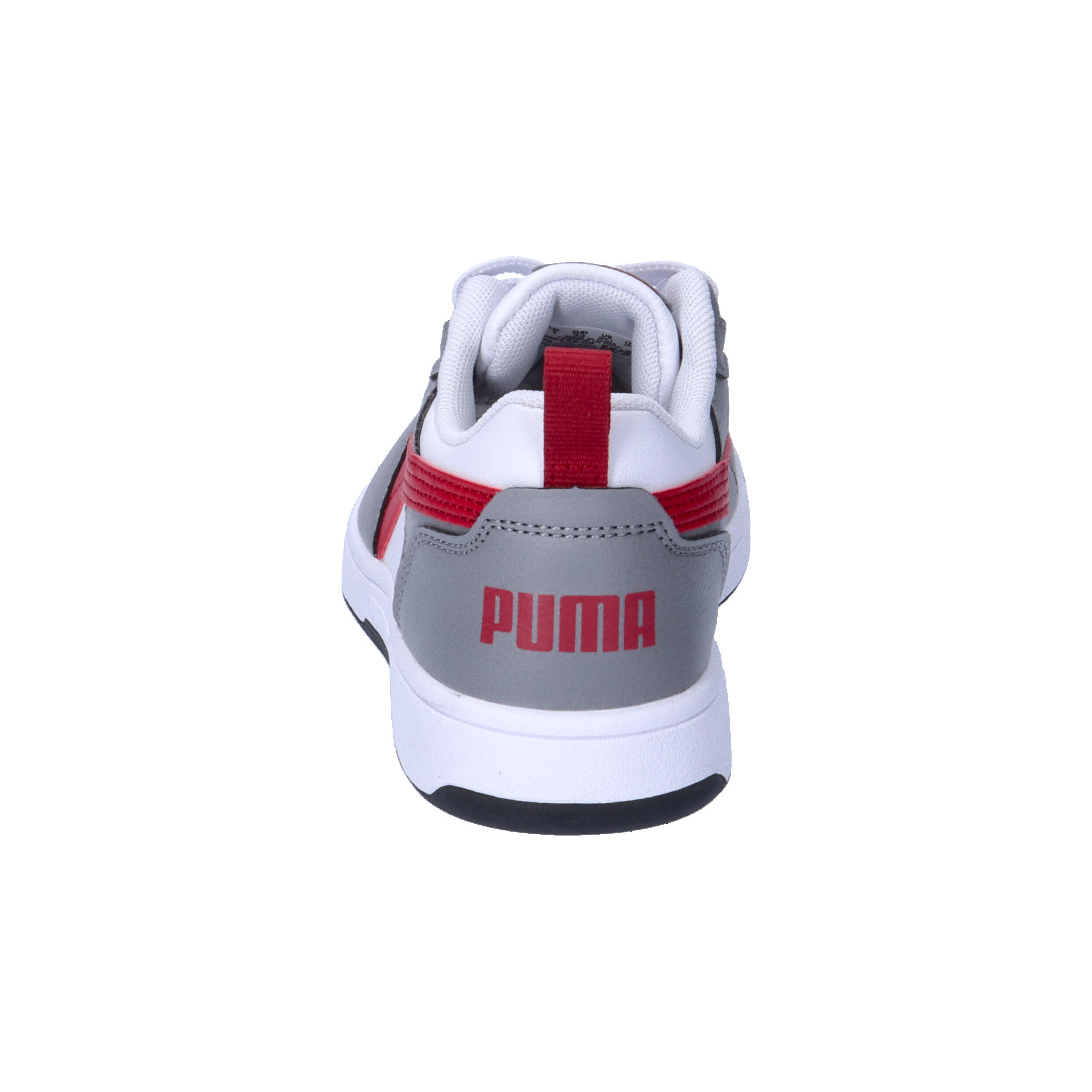 Puma Rebound V6 Lo AC PS Unisex Kinder Sneaker 396742 09 weiß/grau/rot 5/7