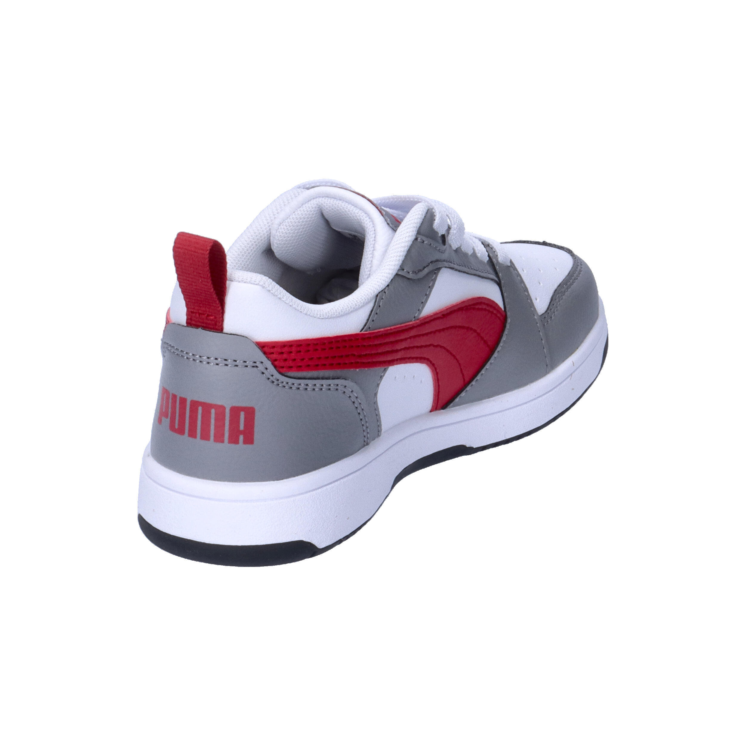 Puma Rebound V6 Lo AC PS Unisex Kinder Sneaker 396742 09 weiß/grau/rot 6/7