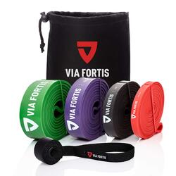 Set de 3 bandes de fitness Premium avec ancrage de porte (léger, moyen, fort)