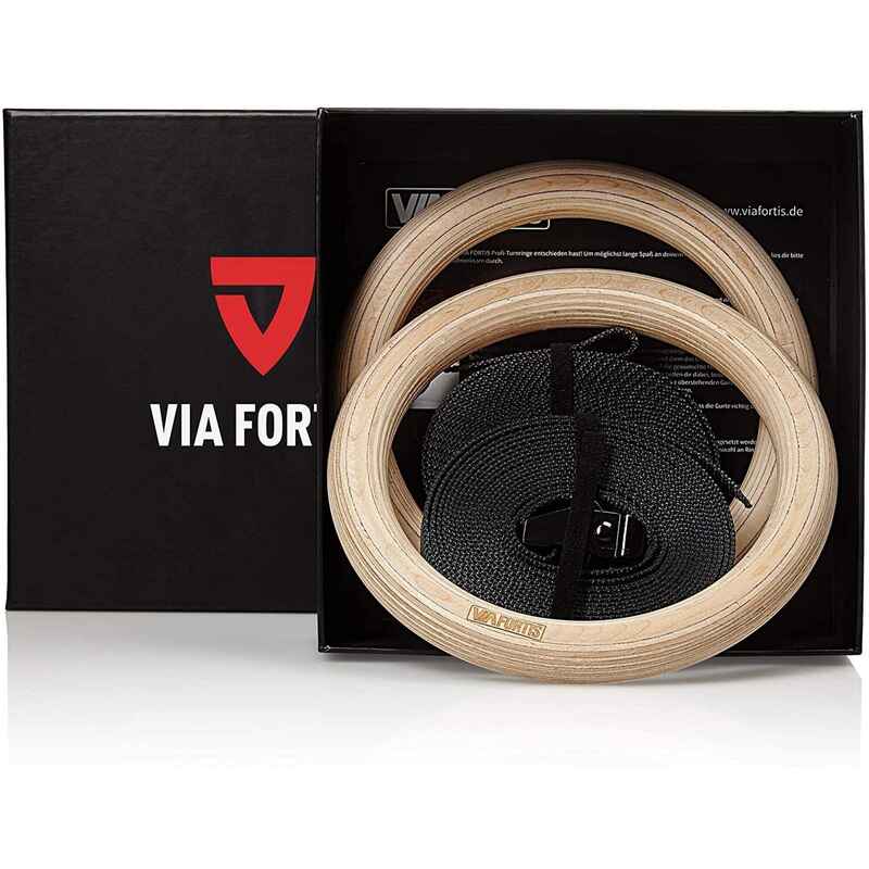 Premium Gym Rings - Turnringe aus Holz für Home Gym, Fitness & Cross Training Media 1