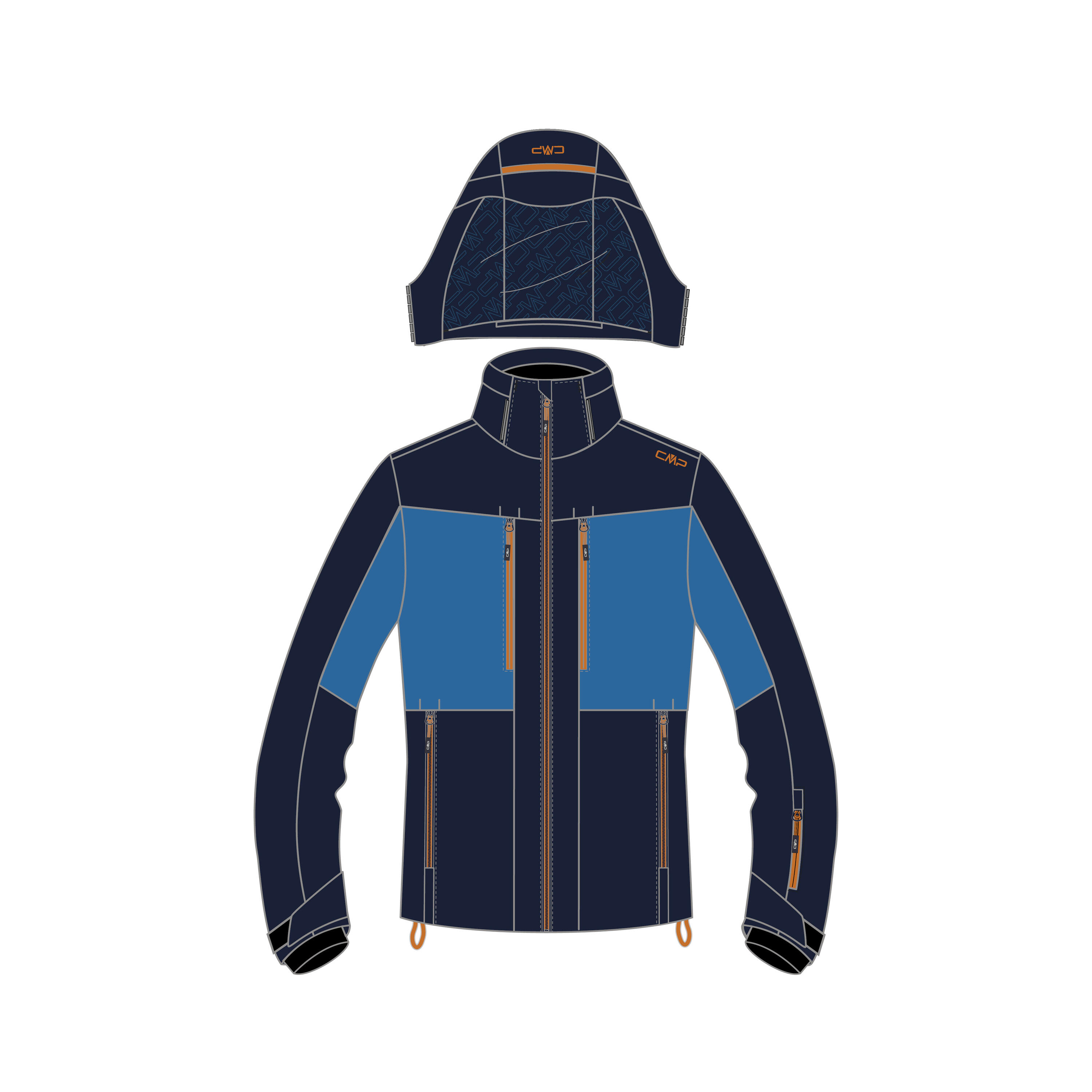 CMP Hooded zip ski jacket CMP