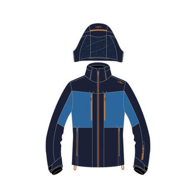 Gevoerde ski-jas met rits en capuchon cmp