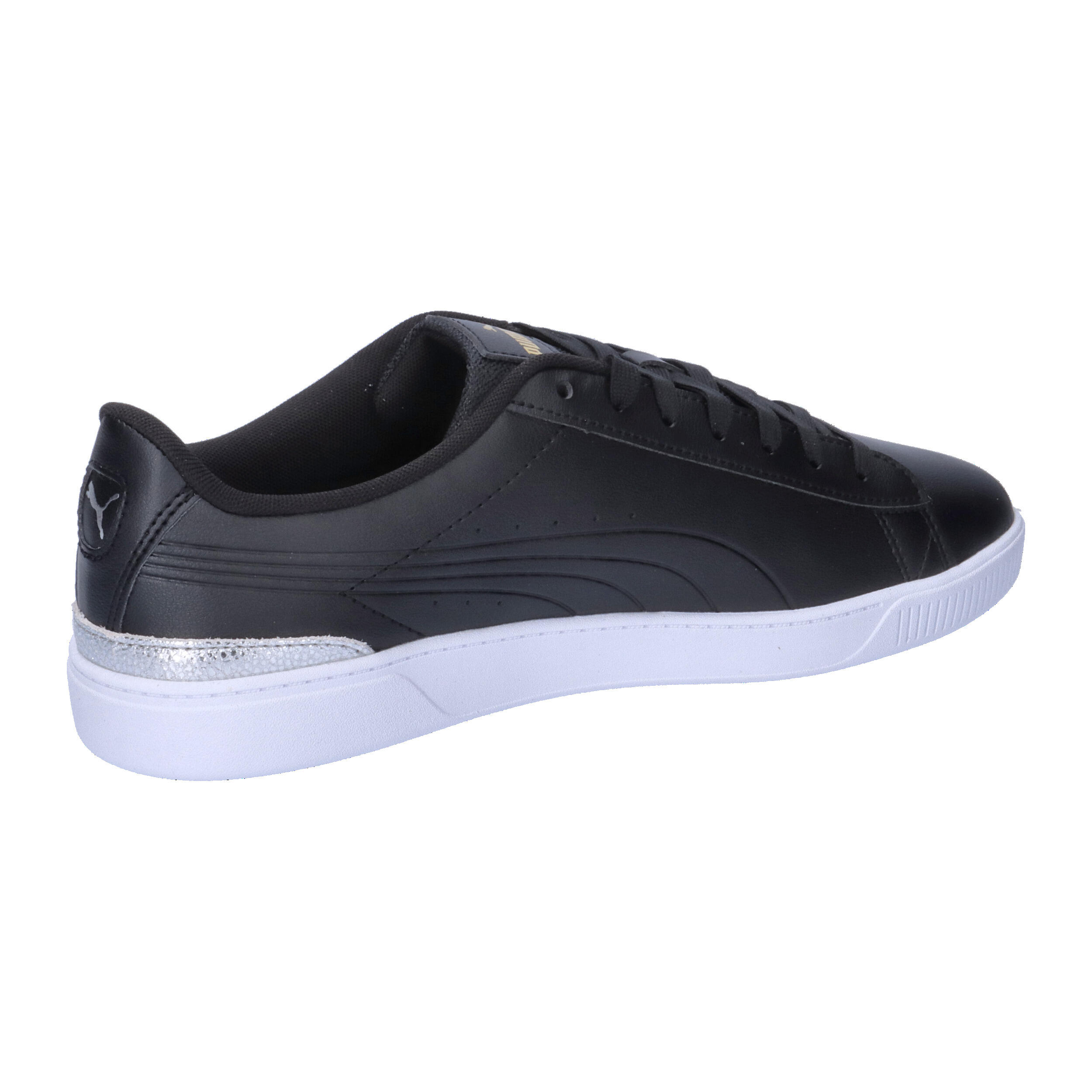 Vikky v3 Metallisch glänzende Sneakers Damen PUMA Black Gold White 7/7
