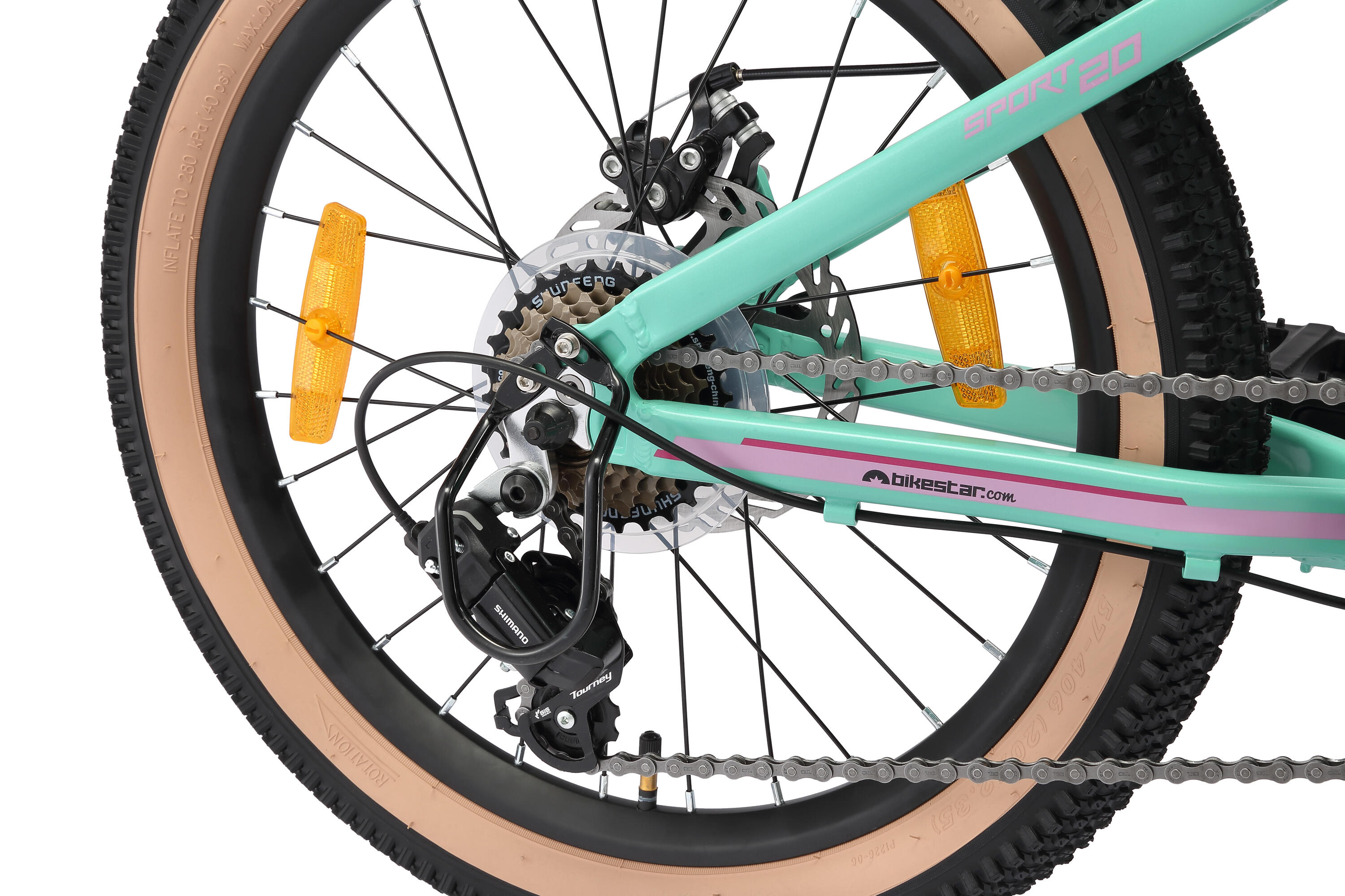 MTB 20" aluminium, Kinderrad 6 Jahre, hardtail, 21 Gang, Scheibenbremse 5/7