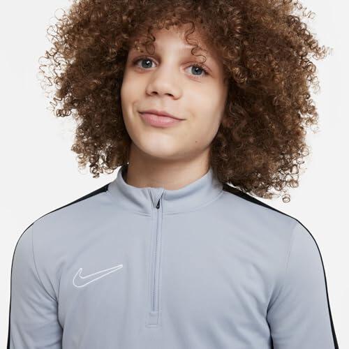 Nike Unisex Kids Soccer Drill Top in Wolf Grey/Black/White 3/4