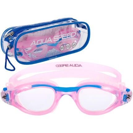 Okulary pływackie dla dzieci do pływania na basen różowe AQUA SPEED