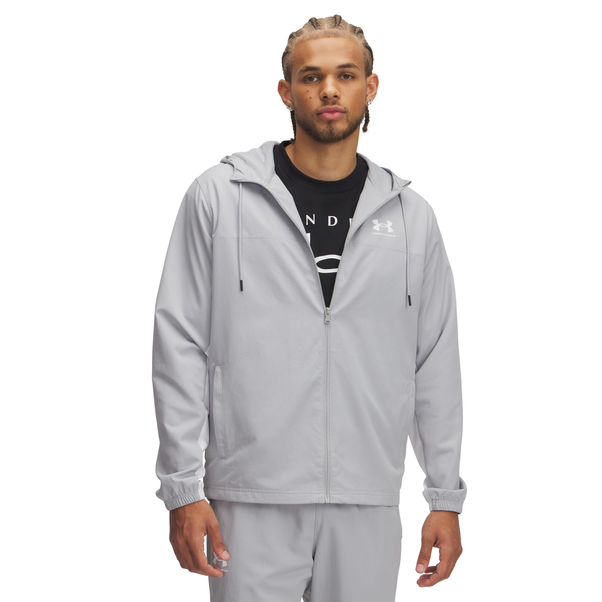 Under Armour - Sweatshirt À Capuche Zippé Under Armour Rival - Coupe Vent - Blanc|gris - Decathlon