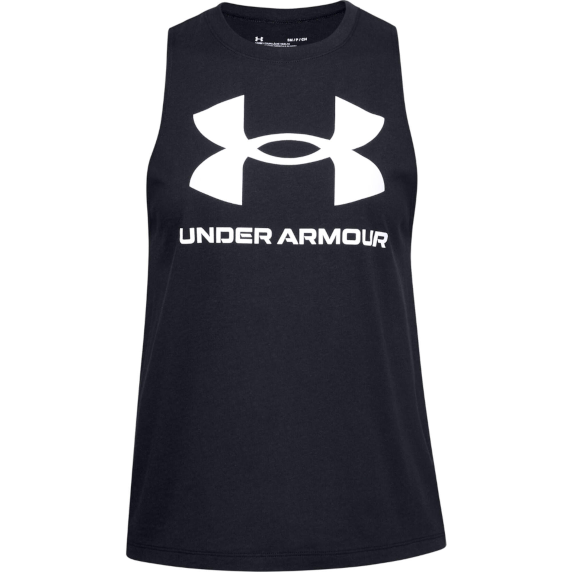 Under Armour - Débardeur Femme Under Armour Sportstyle Graphic - Débardeur - Blanc|noir - Decathlon