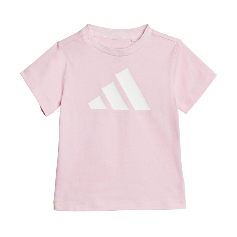 Set Adidas I BL T-Set 2 piese roz și alb