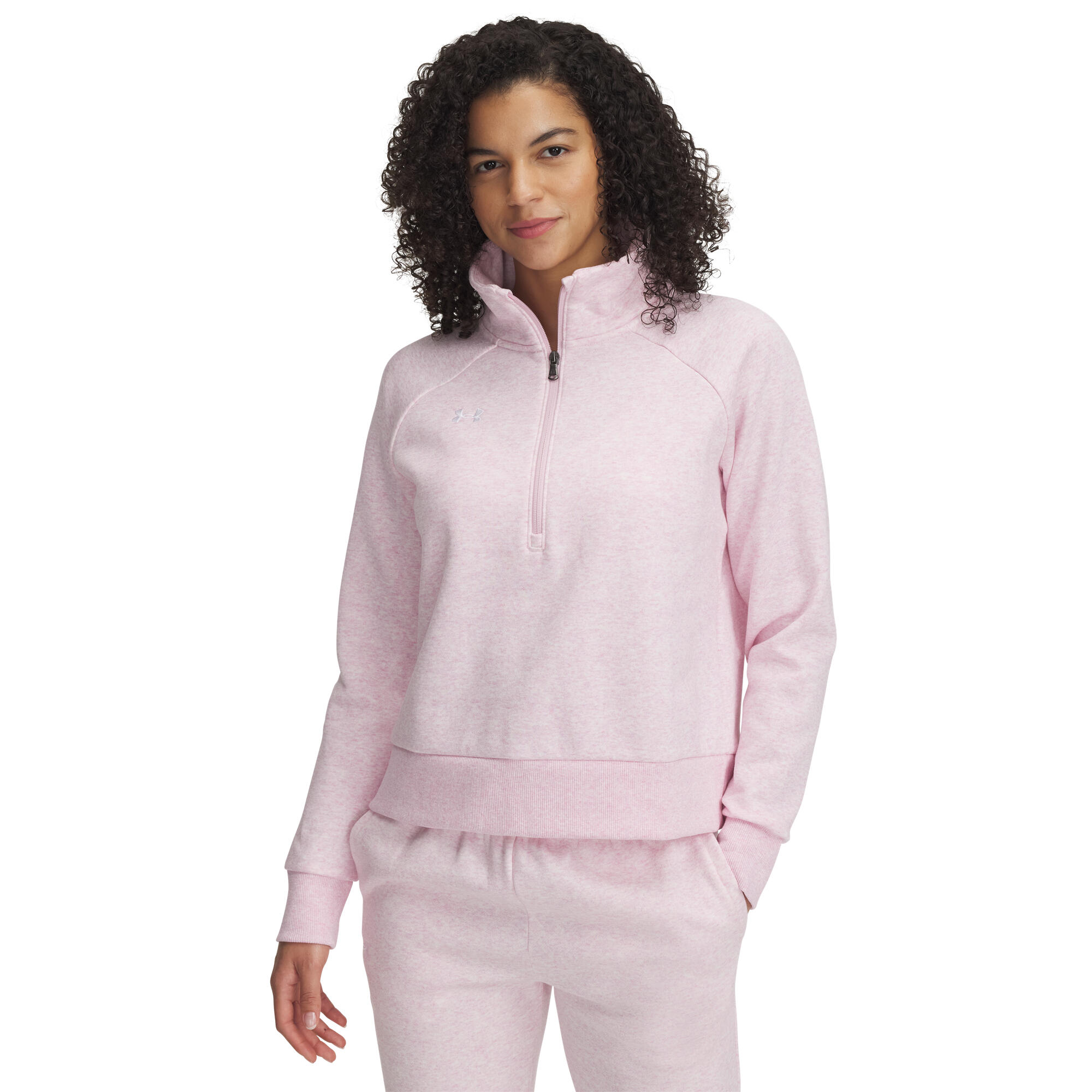 Under Armour - Polaire Demi-zip Femme Under Armour Rival - Sweat-shirt - Blanc|rose - Decathlon