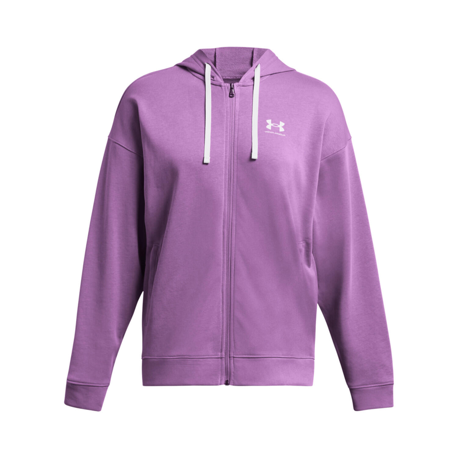 Under Armour - Sweatshirt À Capuche Oversize Zippé Femme Under Armour Rival Terry - Sweat-shirt - Violet - 38 S - Decathlon