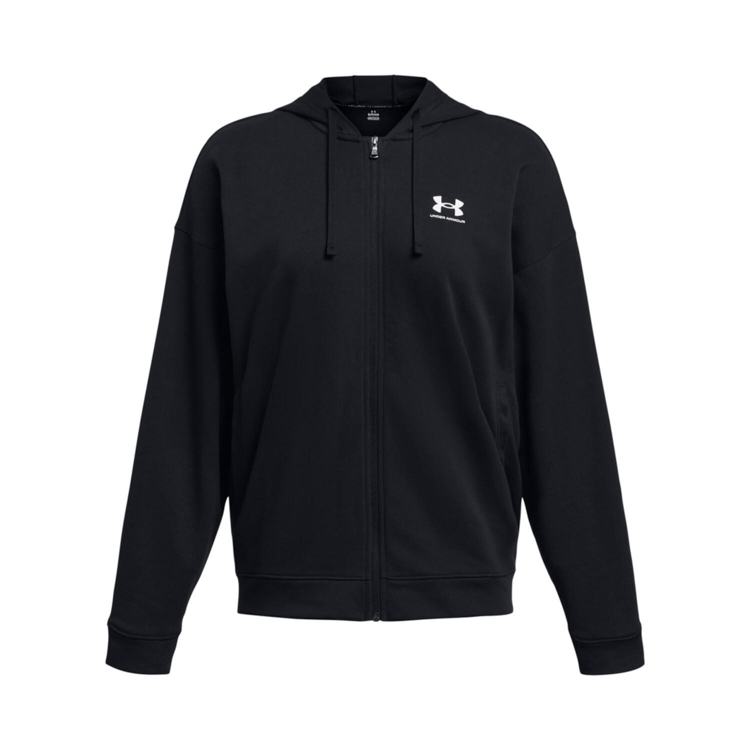 Under Armour - Sweatshirt À Capuche Oversize Zippé Femme Under Armour Rival Terry - Sweat-shirt - Blanc|noir - 40 M - Decathlon