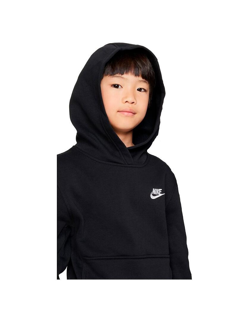 Sudaderas jerseys polares para Niño Nike Club fleece Negro 3/4