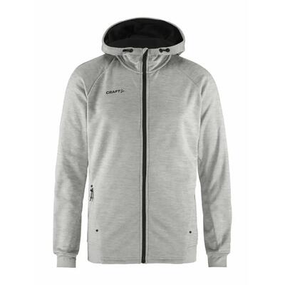 Jas - sport - heren - unify - capuchon, gerecycled - grijs gemeleerd