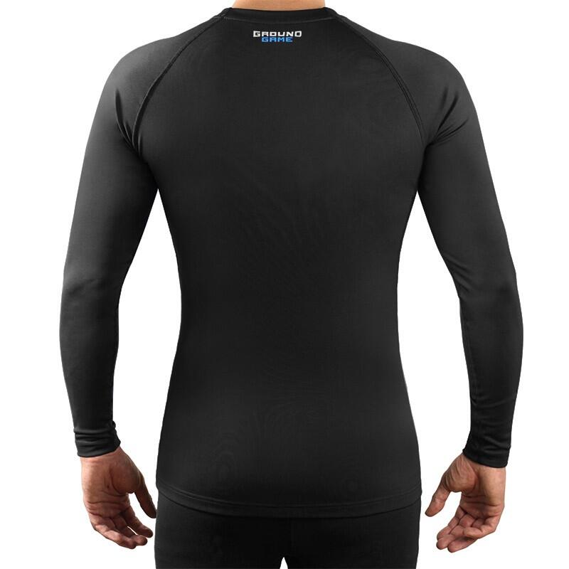 Rashguard do treningu Ground Game Essential Czarny Długi Rękaw 3/4