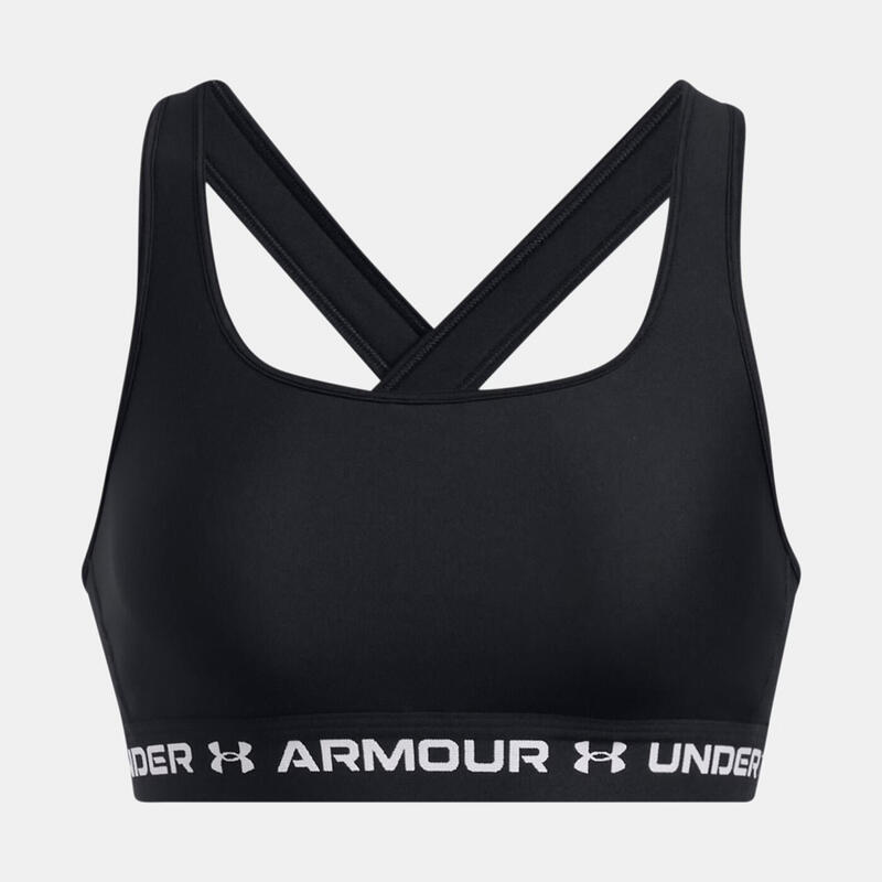 Bustieră sport Under Armour® cu bretele încrucișate, susținere moderată Negru