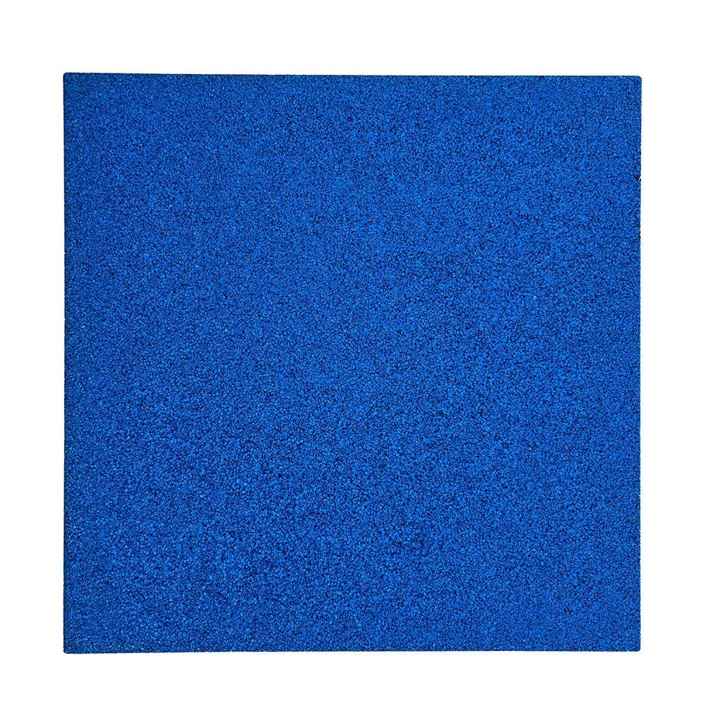 Piastrella in gomma 55 mm blu - 50x50 cm - incastro a maschio e femmina 2/7
